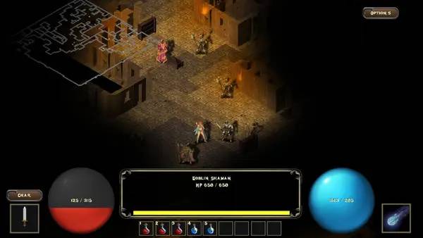 Персонаж Escape from Deathmark Dungeon в процессе выполнения задания