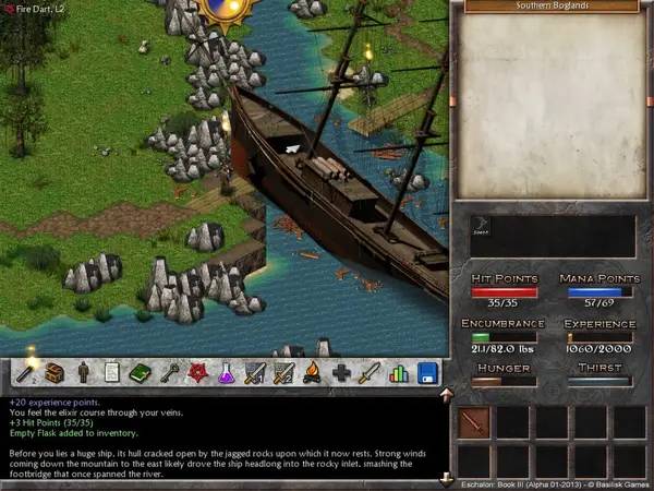 Персонаж Eschalon Book 3 в процессе выполнения задания