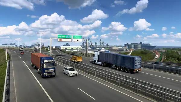 Персонаж Euro Truck Simulator 2 в процессе выполнения задания
