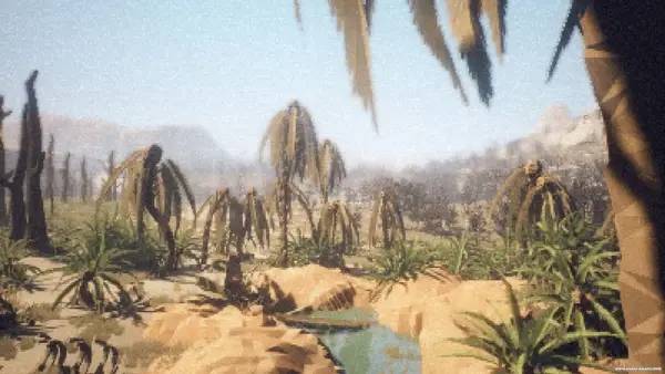 Персонаж Excore Polygonal Wastelands в процессе выполнения задания