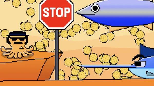 Персонаж F.I.S.H. в процессе выполнения задания