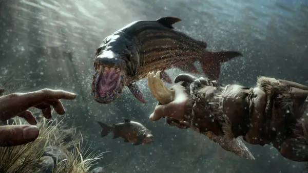 Персонаж Far Cry Primal в процессе выполнения задания