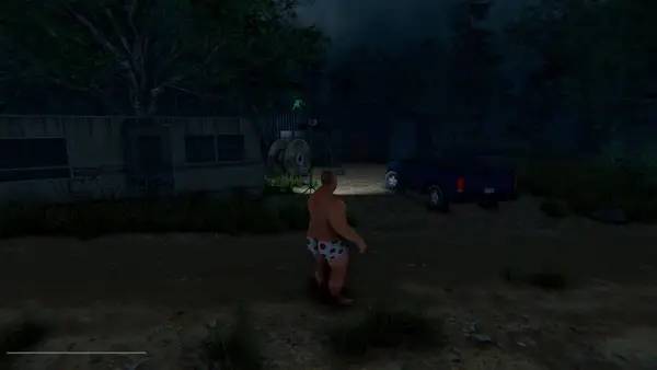 Персонаж Fat Dude Simulator в процессе выполнения задания