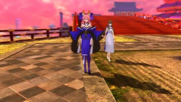 Персонаж Fate EXTELLA в процессе выполнения задания