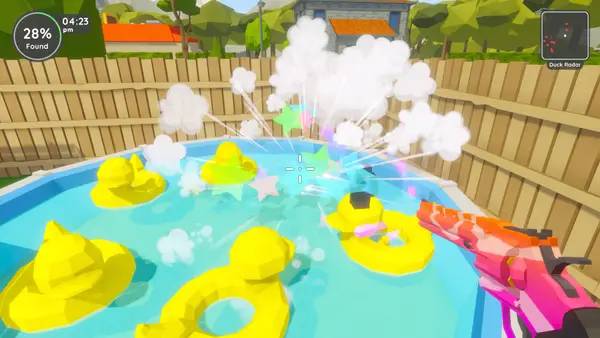 Персонаж Find 100 Ducks and Blast Them! в процессе выполнения задания