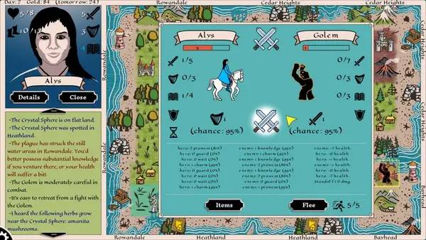 Персонаж Fireside Hero в процессе выполнения задания