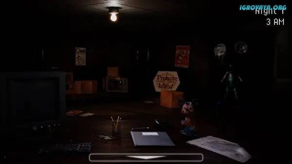 Персонаж Five Nights At Treasure Island в процессе выполнения задания