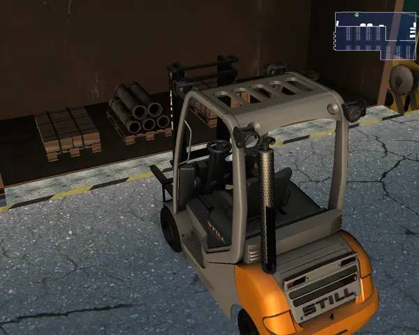 Персонаж Forklift Truck Simulator 2009 в процессе выполнения задания