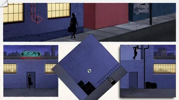 Персонаж FRAMED Collection в процессе выполнения задания