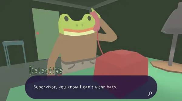 Персонаж Frog Detective 2  The Case of the Invisible Wizard в процессе выполнения задания