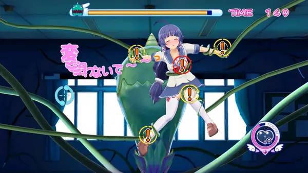 Персонаж Gal Gun Returns в процессе выполнения задания