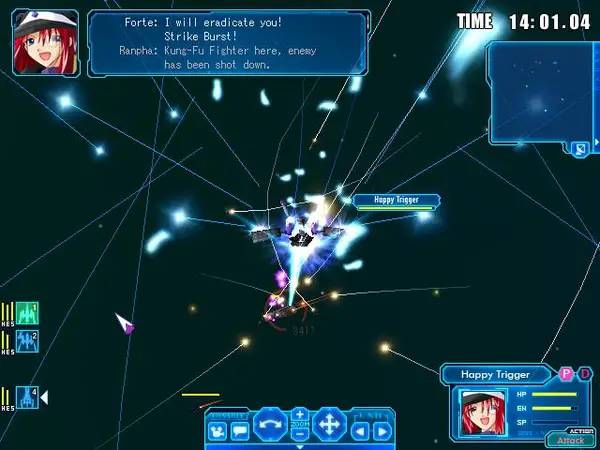 Персонаж Galaxy Angel в процессе выполнения задания