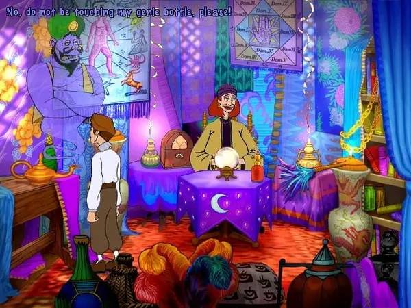 Персонаж Gilbert Goodmate and the Mushroom of Phungoria в процессе выполнения задания
