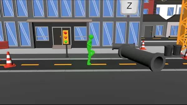 Персонаж Gred в процессе выполнения задания