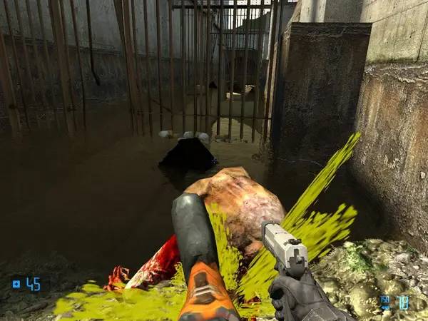 Персонаж Half-Life 2 - SMOD в процессе выполнения задания