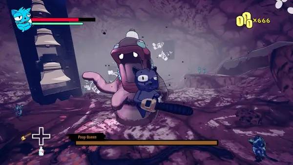 Персонаж Hobo Cat Adventures в процессе выполнения задания