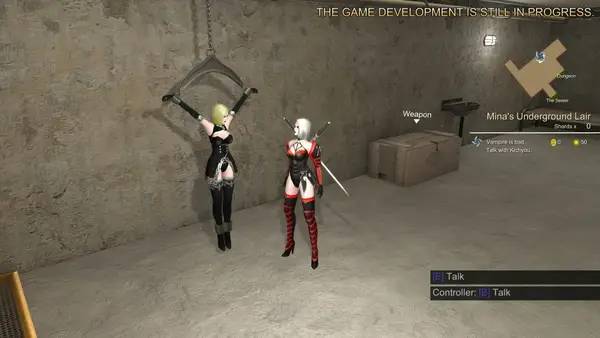 Персонаж Huuma Mina The Secret of Immortality в процессе выполнения задания