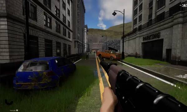 Персонаж INQUIR P.T. в процессе выполнения задания