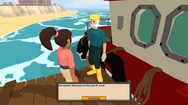 Персонаж Isle of Jura в процессе выполнения задания