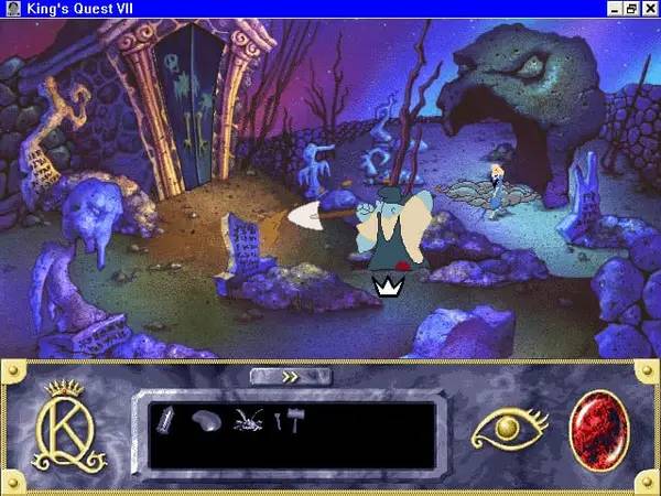 Персонаж King's Quest 7 The Princeless Bride в процессе выполнения задания