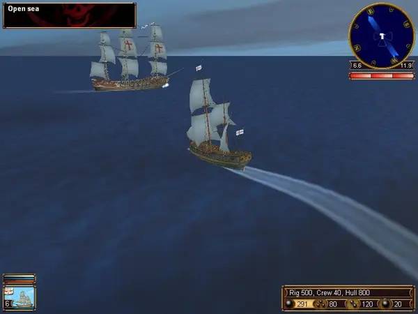 Персонаж Корсары Проклятие дальних морей в процессе выполнения задания