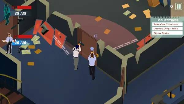 Персонаж LA Cops в процессе выполнения задания