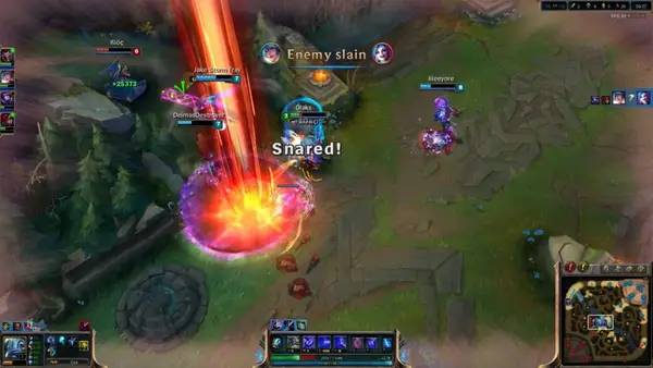 Персонаж League of Legends в процессе выполнения задания