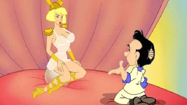 Персонаж Leisure Suit Larry 7  Love for Sail! в процессе выполнения задания