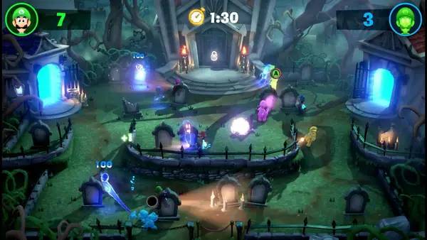 Персонаж Luigi's Mansion 3 в процессе выполнения задания