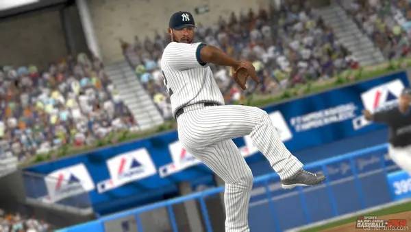 Персонаж Major League Baseball 2k9 в процессе выполнения задания