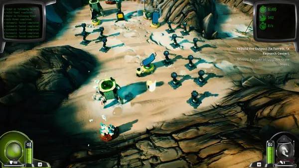 Персонаж Mars or Die! в процессе выполнения задания