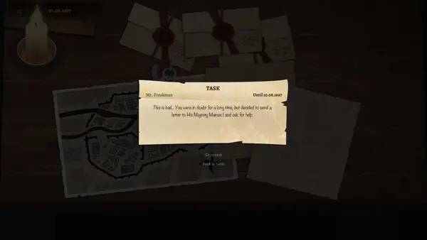 Персонаж Master Of Secrets Dark Europe в процессе выполнения задания