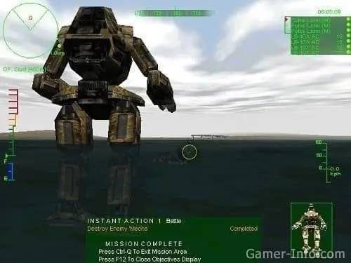 Персонаж MechWarrior 3 в процессе выполнения задания