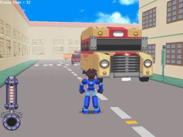 Персонаж Mega Man Legends в процессе выполнения задания