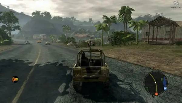 Персонаж Mercenaries 2 World in Flames в процессе выполнения задания