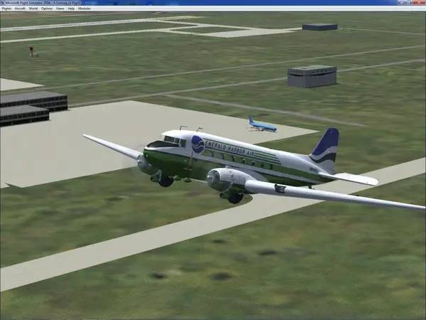 Персонаж Microsoft Flight Simulator 2004 - A Century of Flight в процессе выполнения задания