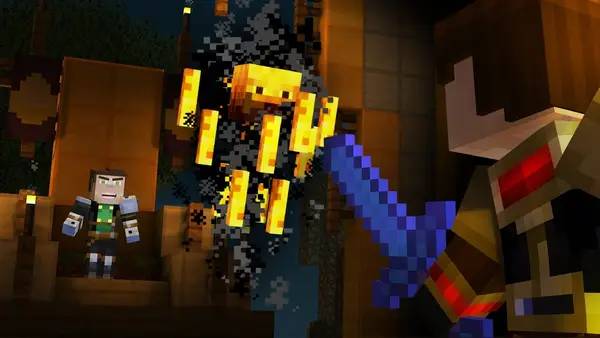 Персонаж Minecraft  Story Mode - A Telltale Games Series в процессе выполнения задания