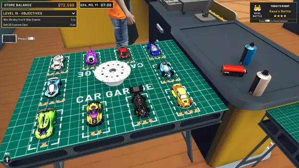 Персонаж Mini Racer Car Shop Simulator в процессе выполнения задания