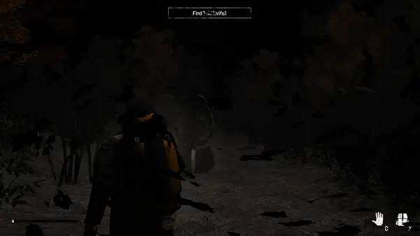 Персонаж MITE - Terror in the forest в процессе выполнения задания