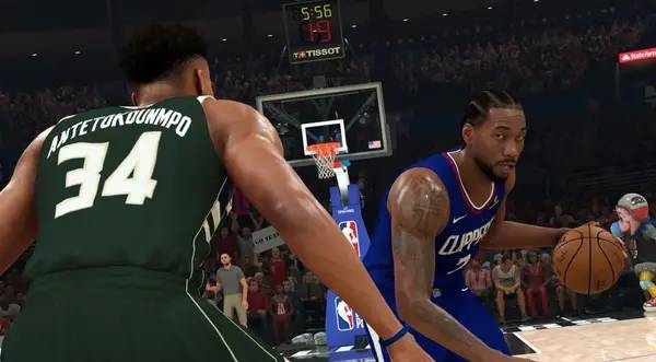 Персонаж NBA 2K21 в процессе выполнения задания
