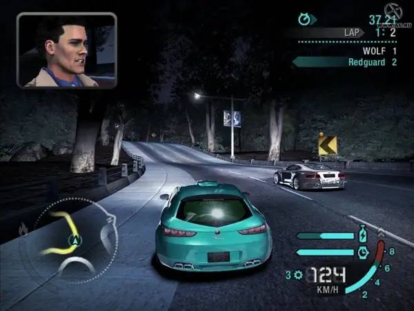 Персонаж Need for Speed Carbon в процессе выполнения задания
