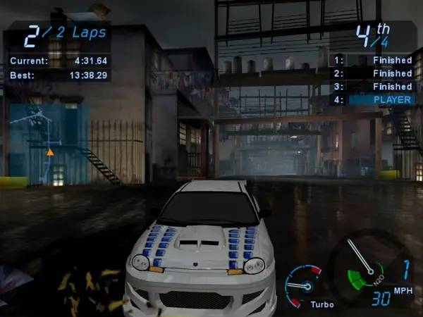 Персонаж Need for Speed Underground в процессе выполнения задания