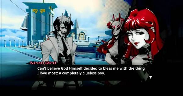 Персонаж Neon White в процессе выполнения задания