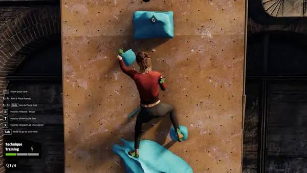 Персонаж New Heights  Realistic Climbing and Bouldering в процессе выполнения задания