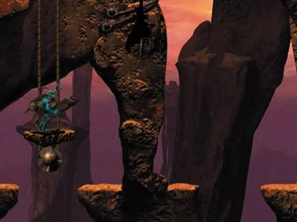 Персонаж Oddworld Abe's Oddysee в процессе выполнения задания