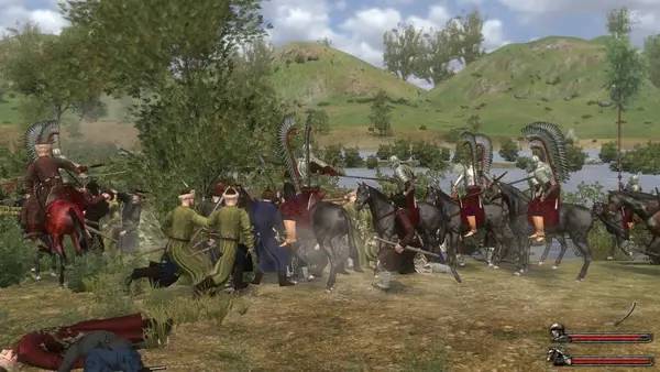 Персонаж Огнём и Мечом Великие Битвы в процессе выполнения задания