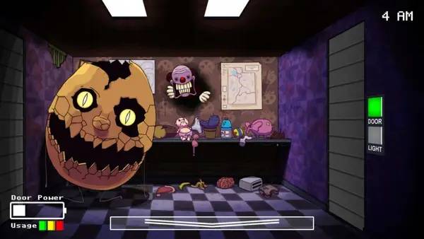 Персонаж One Night at Flumpty’s 2 в процессе выполнения задания