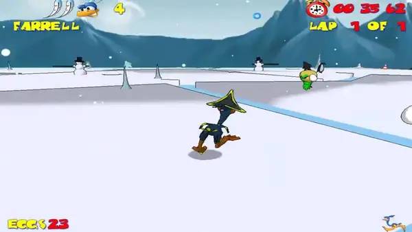 Персонаж Ostrich Runner в процессе выполнения задания