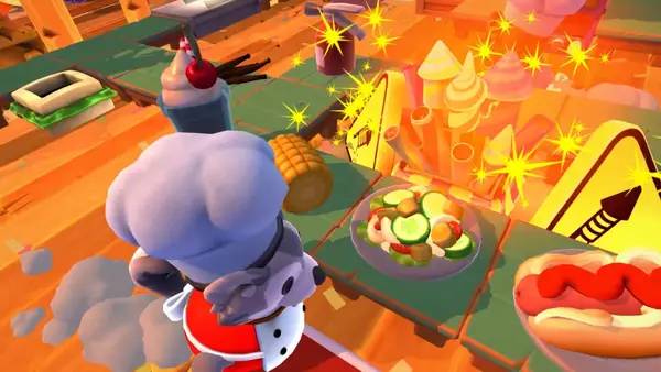 Персонаж Overcooked! 2 в процессе выполнения задания
