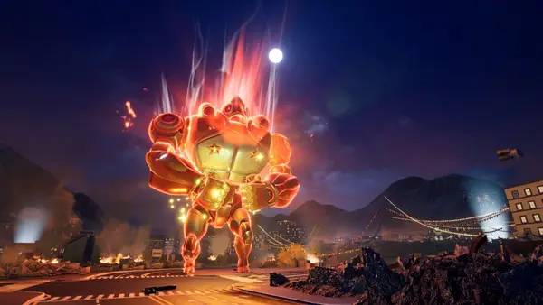 Персонаж Override Mech City Brawl в процессе выполнения задания